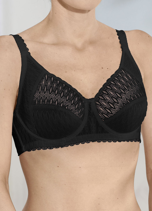 Bügel-BH - Sassa Bügel-BH mit verstärktem Rückteil, in Größe 075 bis 100, in Cup B, in Farbe WEISS Ansicht 6