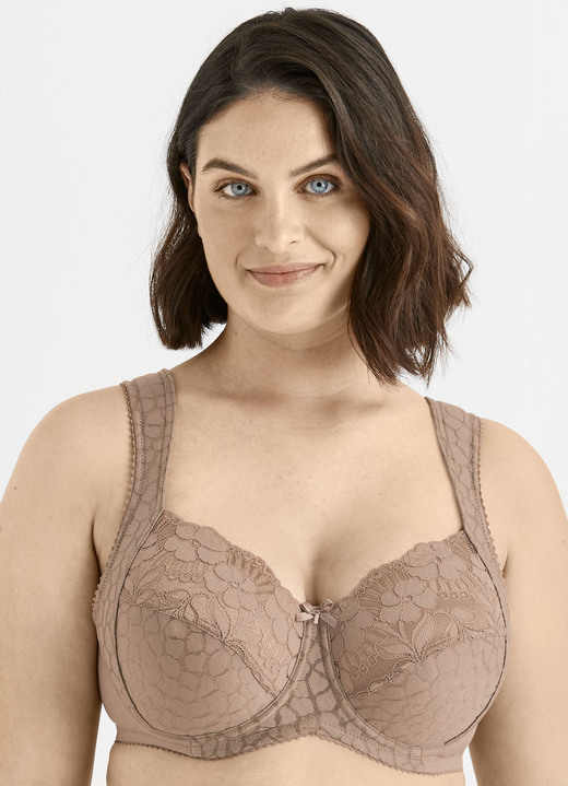 Bügel-BH - Miss Mary Bügel-BH mit strukturiertem Vorderteil, in Größe 075 bis 110, in Cup D, in Farbe WEISS Ansicht 38