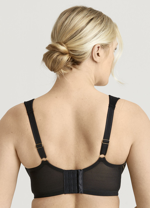 Bügel-BH - Miss Mary Bügel-BH mit effektvoller Tüllstickereispitze, in Größe 080 bis 100, in Cup F, in Farbe SCHWARZ Ansicht 2