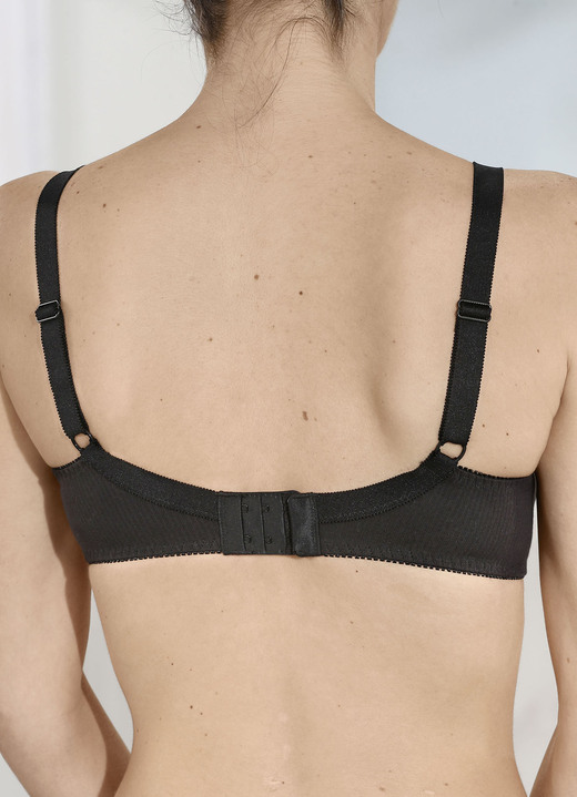 Soft-BH - Naturana Zweierpack  BH mit dekorativem Spitzenband in den Cups, in Größe 075 bis 100, in Cup A, in Farbe 2X WEISS Ansicht 9