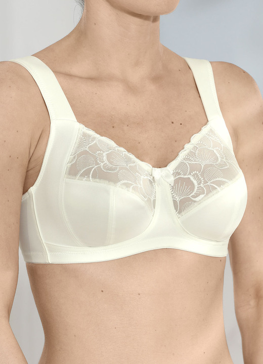 Soft-BH - Anita BH mit elastischer Tüllstickereispitze in den Obercups , in Größe 080 bis 110, in Cup F, in Farbe SEKT Ansicht 2