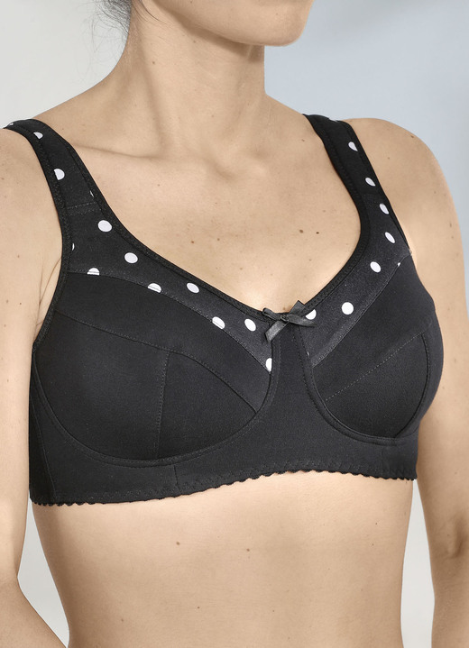 Soft-BH - BH mit hohem Baumwollanteil, in Größe 080 bis 105, in Cup D, in Farbe SCHWARZ Ansicht 1