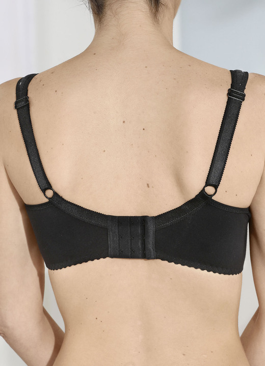Soft-BH - BH mit hohem Baumwollanteil, in Größe 080 bis 105, in Cup D, in Farbe SCHWARZ Ansicht 2
