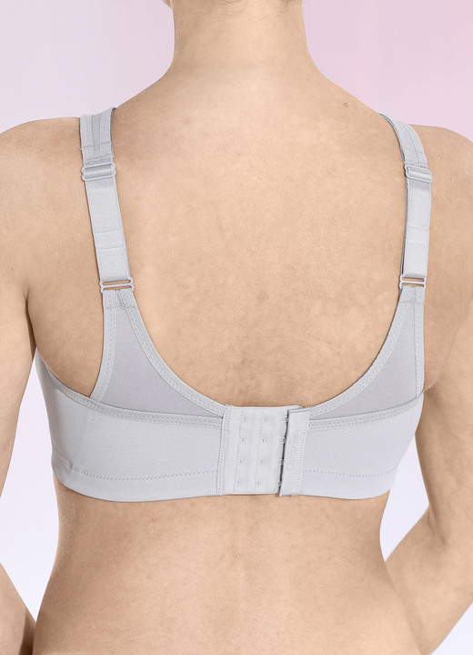 Glamorise - Glamorise Stütz-BH mit Baumwolle, in Größe 085 bis 115, in Cup F, in Farbe SILBERGRAU Ansicht 4