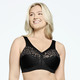 Soft-BH - Glamorise Stütz-BH mit Stickereispitze – Farbe SCHWARZ – Ansicht 1 Soft-BH - Glamorise Stütz-BH mit Stickereispitze, in Größe 080 bis 130, in Cup B, in Farbe WEISS – Farbe SCHWARZ – Ansicht 1