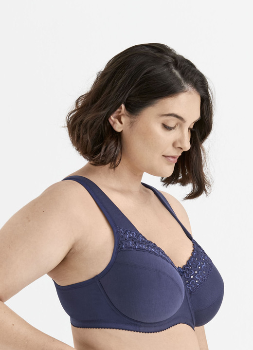 Bügel-BH - Miss Mary Bügel-BH mit hübscher Stickerei Ansicht 2 Bügel-BH - Miss Mary Bügel-BH mit hübscher Stickerei, in Größe 075 bis 105, in Cup B, in Farbe MARINE Ansicht 2