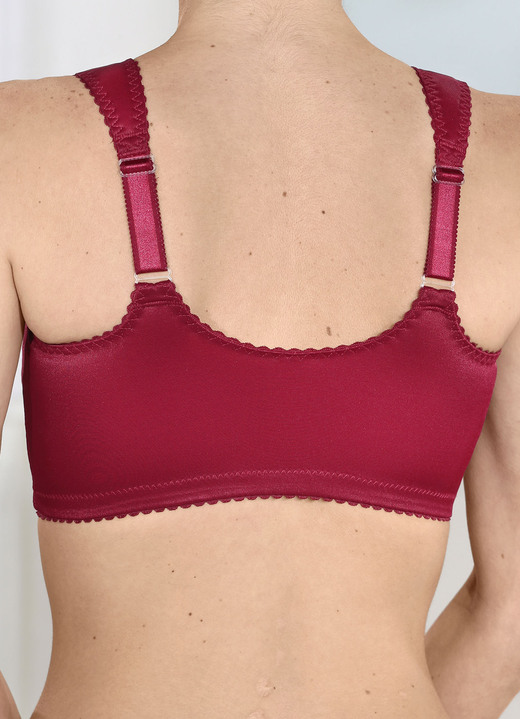 Soft-BH - BH mit praktischem Vorderverschluss Ansicht 3 Soft-BH - BH mit praktischem Vorderverschluss, in Größe 080 bis 120, in Cup E, in Farbe BORDEAUX Ansicht 3