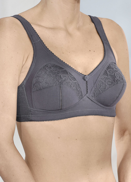 Soft-BH - Zweierpack BH mit Spitzeneinsätzen, in Größe 080 bis 110, in Cup B, in Farbe 1X MARINE, 1X WEISS Ansicht 16