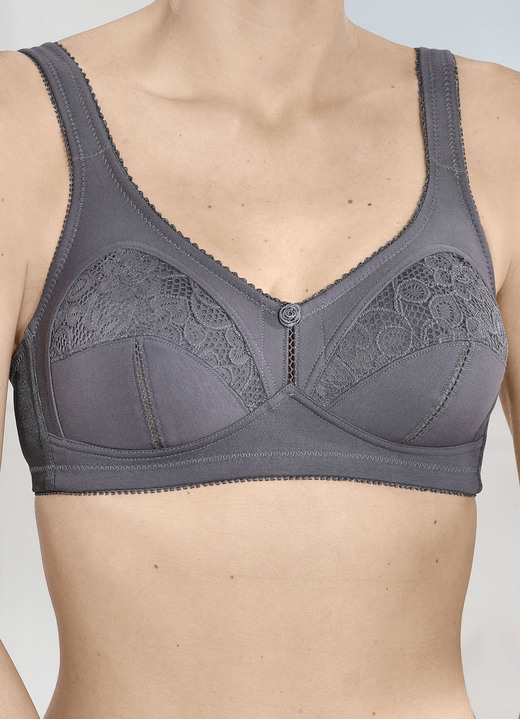 Soft-BH - Zweierpack BH mit Spitzeneinsätzen, in Größe 080 bis 110, in Cup B, in Farbe 1X MARINE, 1X WEISS Ansicht 14