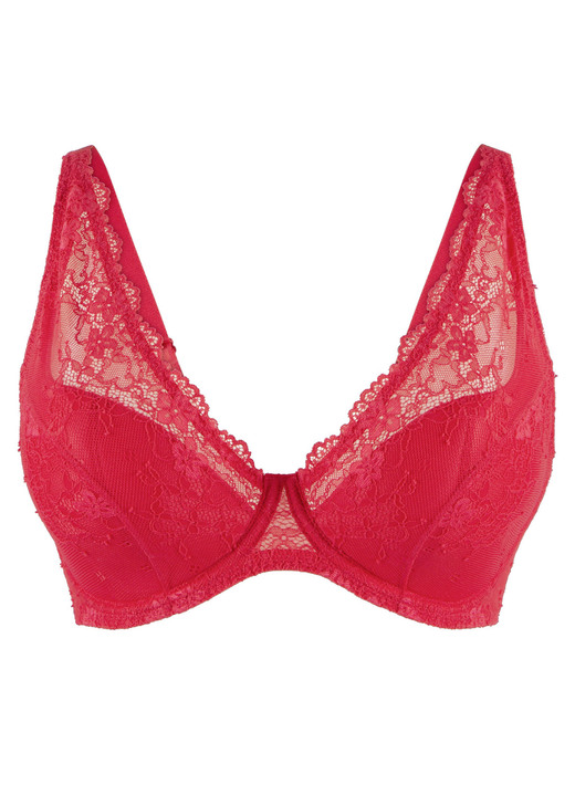 Bügel-BH - LingaDore Bügel-BH mit zarter Elastikspitze, in Größe 075 bis 095, in Cup E, in Farbe ROT Ansicht 6