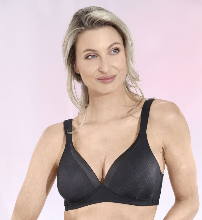 Soft-BH - Naturana BH mit berstärktem Rückteil, in Größe 075 bis 095, in Cup A, in Farbe SCHWARZ Ansicht 1