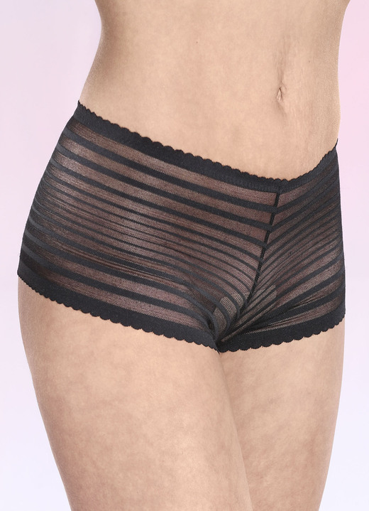 Slips - Zweierpack Pants aus Elastiktüll, in Größe 036 bis 050, in Farbe SCHWARZ Ansicht 2