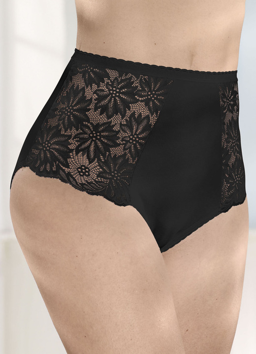 Slips - Viererpack Slipsmit floraler Elastikspitze Ansicht 3 Slips - Viererpack Slipsmit floraler Elastikspitze, in Größe 038 bis 050, in Farbe 2X WEISS, 2X SCHWARZ Ansicht 3