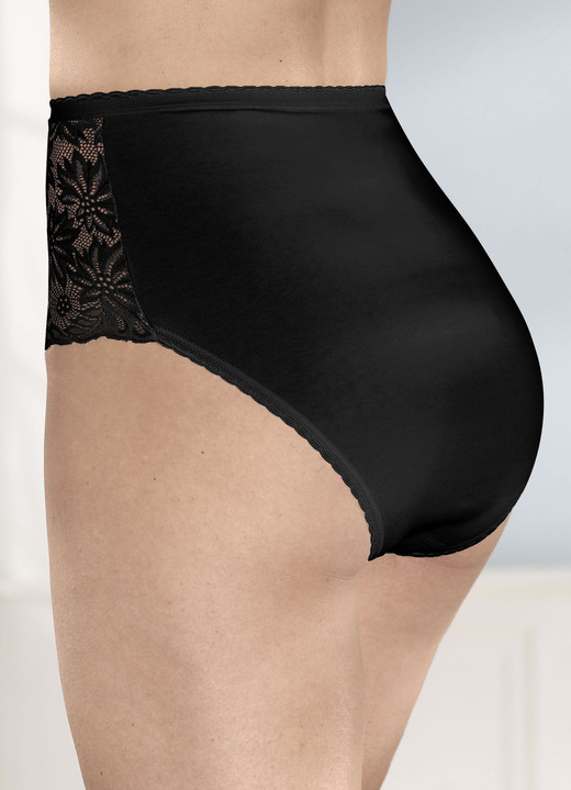 Slips - Viererpack Slipsmit floraler Elastikspitze Ansicht 4 Slips - Viererpack Slipsmit floraler Elastikspitze, in Größe 038 bis 050, in Farbe 2X WEISS, 2X SCHWARZ Ansicht 4