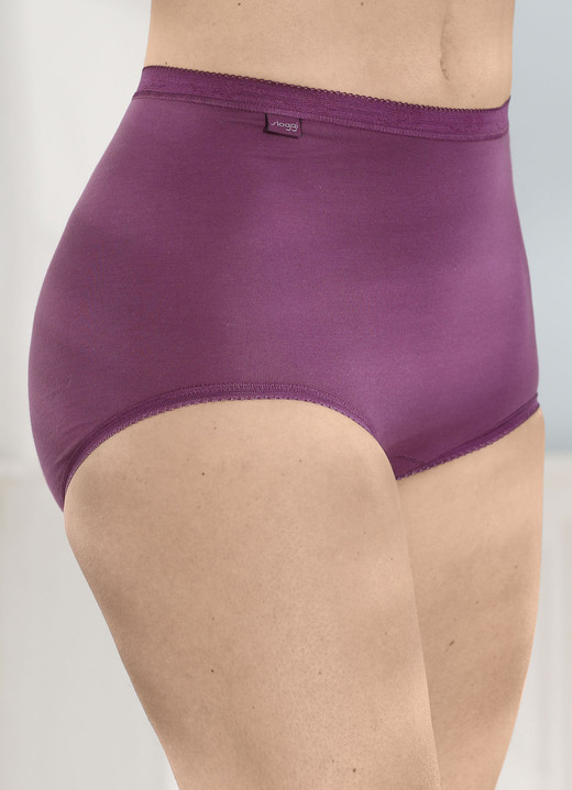 Slips - sloggi Viererpack Maxi-Slips, in Größe 038 bis 054, in Farbe 1X BORDEAUX, 1X HELLGRAU MELIERT,X 1X ROSA, 1X MUS Ansicht 7