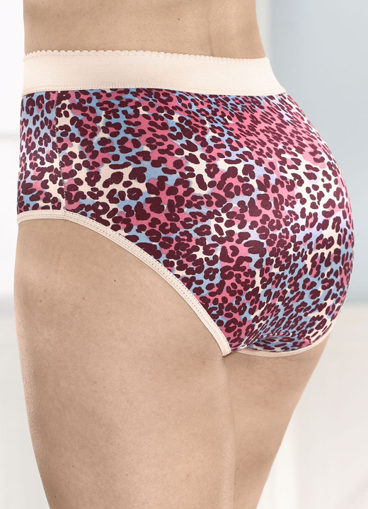 Slips - Viererpack Formslips mit verstärkter Bauchpartie, in Größe 038 bis 054, in Farbe 2X BEIGE-BURGUND-BUNT BEDRUCKT, 2X BEIGE Ansicht 2