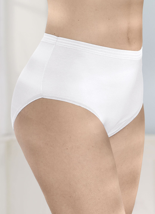 Damenmode - Fünferpack Slips, in Größe 038 bis 052, in Farbe 3X AZURBLAU, 2X WEISS Ansicht 4