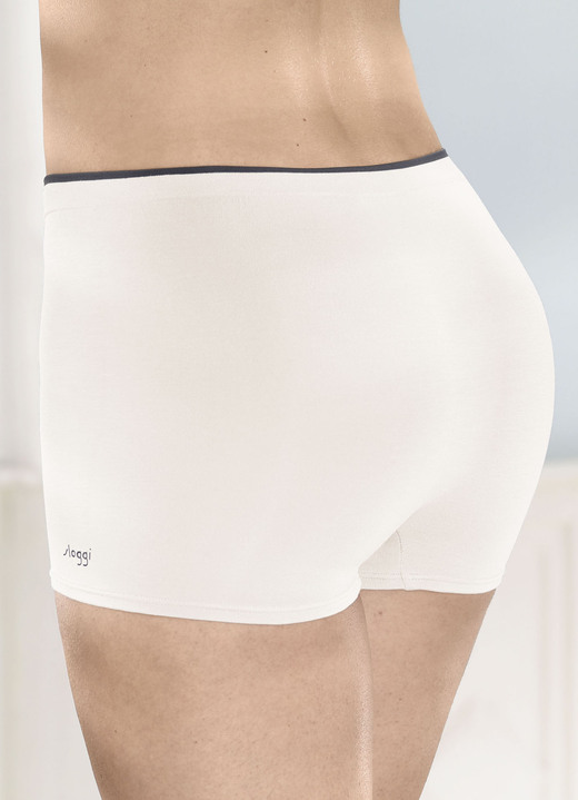 Slips - sloggi Zweierpack Pants ohne Seitennähte, in Größe L (44/46) bis XXL (52/54), in Farbe JEANSBLAU Ansicht 3