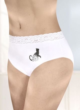 Viererpack Slips mit Katzenmotiv