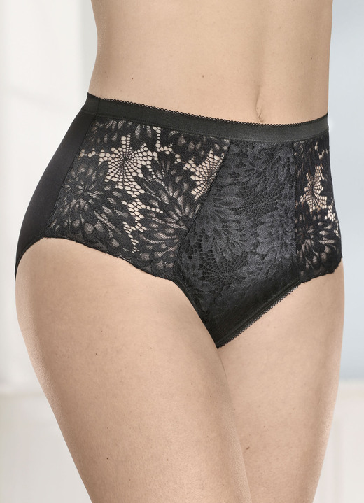 Damenmode - Laurina Viererpack Slips mit Elastikspitze, in Größe 038 bis 050, in Farbe 2X SCHWARZ, 2X WEISS Ansicht 1