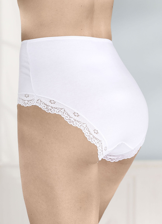Slips - Viererpack Slips mit Elastikspitze, in Größe 038 bis 054, in Farbe WEISS Ansicht 1