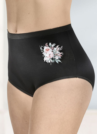 brio lingerie Viererpack Slips mit Blumenmotiv