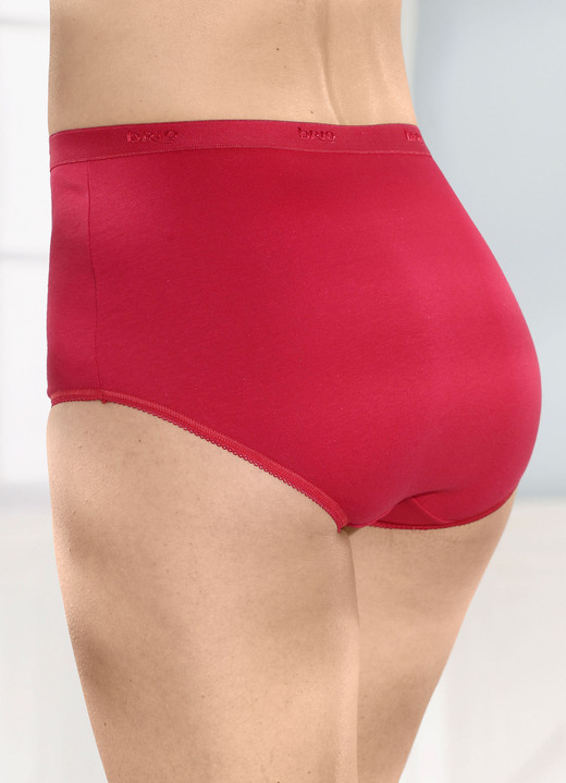 Slips - brio lingerie Fünferpack Slips mit elastischen Abschlüssen, in Größe 040 bis 056, in Farbe 3X ROT, 2X SCHWARZ Ansicht 1