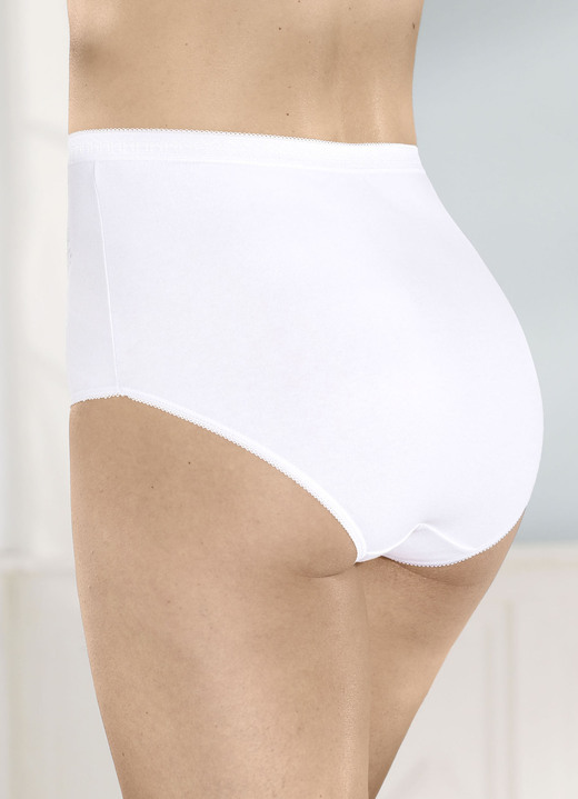 Slips - Fünferpack Slips mit Blumemotiv, in Größe 038 bis 058, in Farbe 5X WEISS Ansicht 2