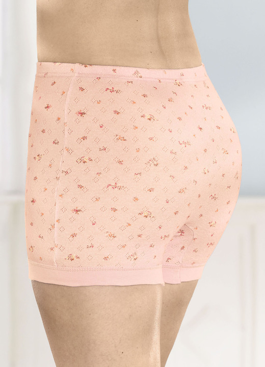 Wäsche - Viererpack Schlüpfer mit feinerm Ajour-Dessin, in Größe 038 bis 056, in Farbe 2X FLIEDER, 2X APRICOT Ansicht 4