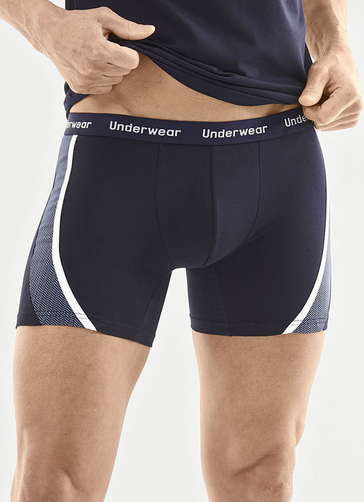 Pants & Boxershorts - Dreierpack Pants mit bedruckten Einsätzen, in Größe 005 bis 011, in Farbe 2X NAVY, 1X SCHWARZ Ansicht 1