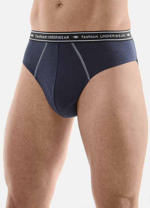 Slips & Unterhosen - Viererpack Slips mit Elastikbund, in Größe 004 bis 010, in Farbe 2X NAVY, 2X HELLBLAU Ansicht 1