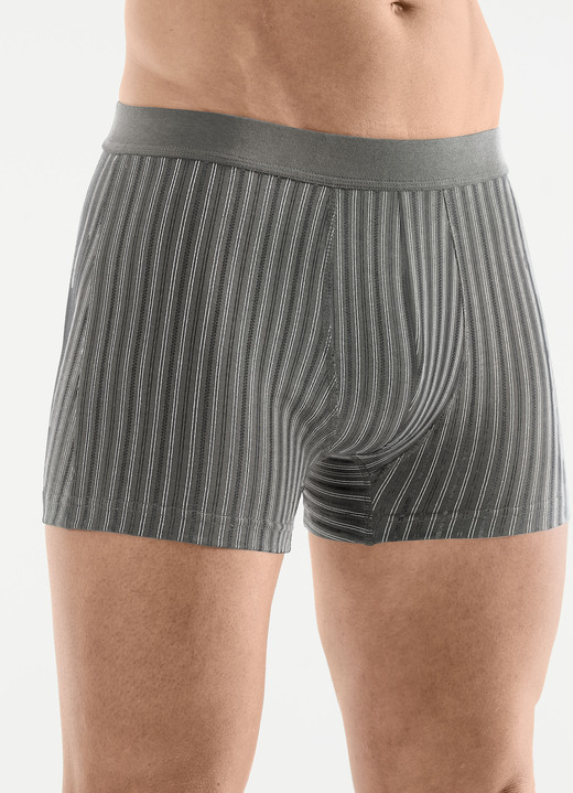 Pants & Boxershorts - Viererpack Pants mit Softbund, in Größe 3XL (9) bis XXL (8), in Farbe 1X MARINE GESTREIFT, 1X UNI MARINE, 1X ANTHRAZIT M Ansicht 2