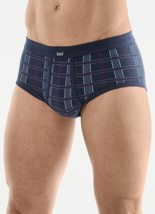 Slips & Unterhosen - Fünferpack Slips aus Feinripp, in Größe 005 bis 014, in Farbe 3X MARINE-BUNT, 2X TAUBENBLAU-BUNT Ansicht 1