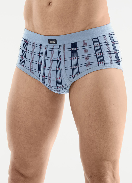 Slips & Unterhosen - Fünferpack Slips aus Feinripp, in Größe 005 bis 014, in Farbe 3X MARINE-BUNT, 2X TAUBENBLAU-BUNT Ansicht 2