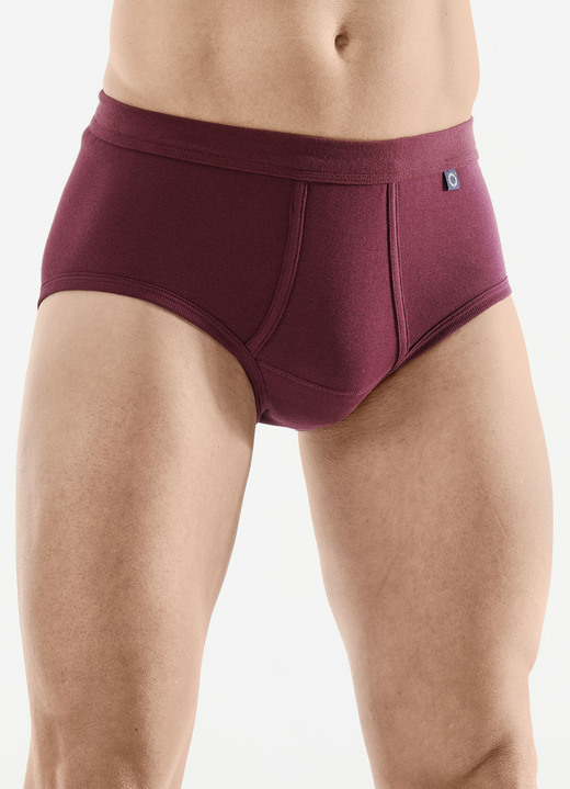 Slips & Unterhosen - Pfeilring Dreierpack Slips mit Softbund, in Größe 005 bis 014, in Farbe 2X RUBINROT, 1X DUNKELGRAU Ansicht 1