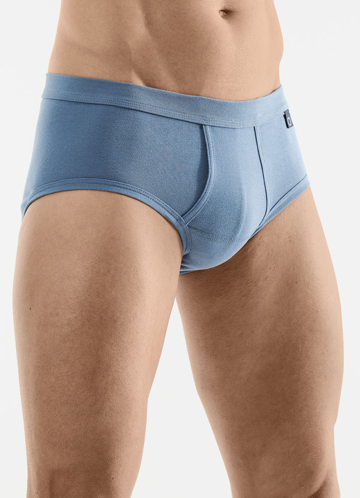 Slips & Unterhosen - Pfeilring Dreierpack Slips aus Feinripp, in Größe 005 bis 014, in Farbe 2X JEANSBLAU, 1X MARINE