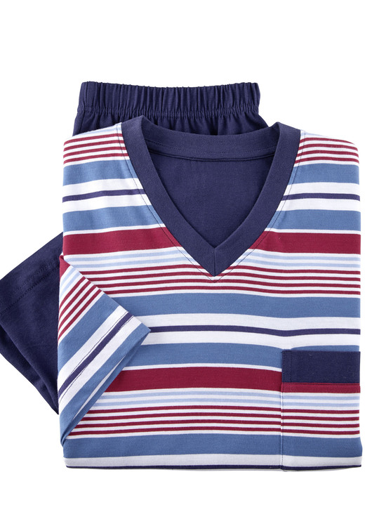 Shortys - Zweierpack Shortys mit V-Ausschnitt, in Größe 046 bis 062, in Farbe 1X BLAU-BORDEAUX-MARINE, 1X RAUCHBLAU-TÜRKIS-NAVY Ansicht 2