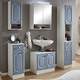 Badezimmermöbel - Hervorragendes Badmöbel-Programm aus deutscher Herstellung, in Farbe WEISS-KASCHMIR, in Ausführung Unterschrank, Landhaus-Design – Farbe WEISS-BLAU – Ansicht 1