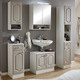 Badezimmermöbel - Hervorragendes Badmöbel-Programm aus deutscher Herstellung, in Farbe WEISS-KASCHMIR, in Ausführung Unterschrank, Landhaus-Design