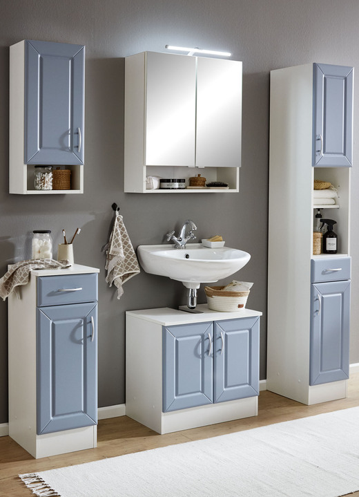 Badezimmermöbel - Hervorragendes Badmöbel-Programm aus deutscher Herstellung, in Farbe WEISS-KASCHMIR, in Ausführung Unterschrank, Landhaus-Design Ansicht 6