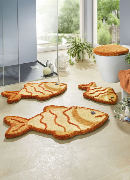 Badgarnituren - Pflegeleichte Badgarnitur ideal für Allergiker, in Größe 100 (Teppich, 50/ 80 cm) bis 112 (WC-Deckelbezug, 47/ 50 cm), in Farbe BLAU Ansicht 9