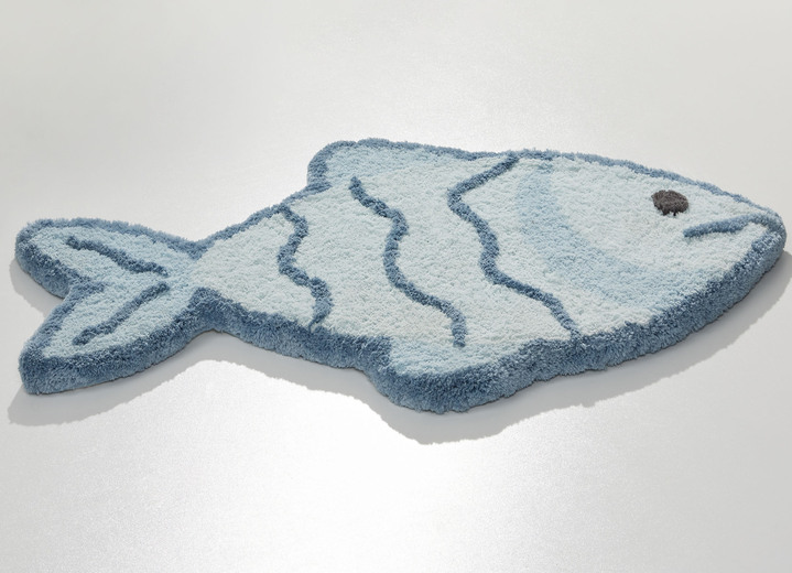 Badgarnituren - Pflegeleichte Badgarnitur ideal für Allergiker, in Größe 100 (Teppich, 50/ 80 cm) bis 112 (WC-Deckelbezug, 47/ 50 cm), in Farbe BLAU Ansicht 1