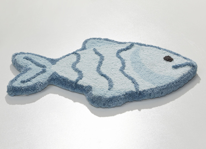 Badgarnituren - Pflegeleichte Badgarnitur ideal für Allergiker, in Größe 100 (Teppich, 50/ 80 cm) bis 112 (WC-Deckelbezug, 47/ 50 cm), in Farbe BLAU Ansicht 1