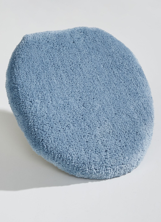Badgarnituren - Pflegeleichte Badgarnitur ideal für Allergiker, in Größe 100 (Teppich, 50/ 80 cm) bis 112 (WC-Deckelbezug, 47/ 50 cm), in Farbe BLAU Ansicht 1