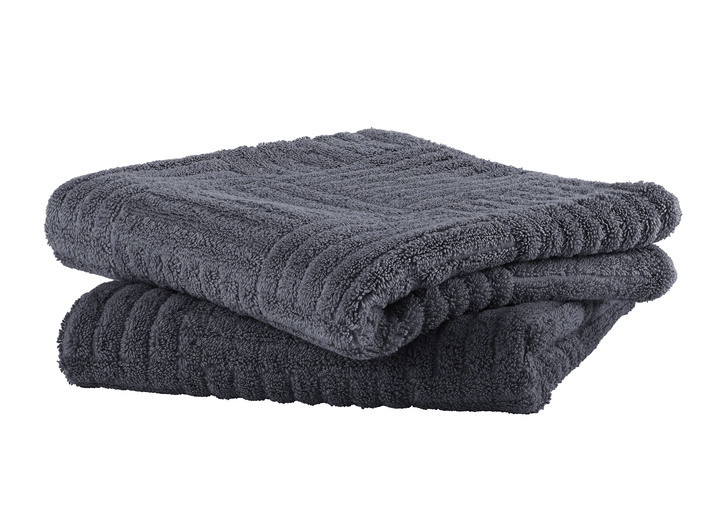 Frottier Handtücher - Flauschig weiche Frottier-Serie mit Hoch-Tief-Struktur, in Größe 200 (2 Handtücher, 50/100 cm) bis 204 (1 Duschtuch, 70/140 cm), in Farbe WEISS Ansicht 7