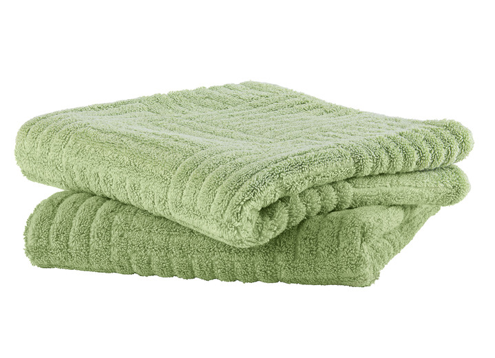 Frottier Handtücher - Flauschig weiche Frottier-Serie mit Hoch-Tief-Struktur Ansicht 4 Frottier Handtücher - Flauschig weiche Frottier-Serie mit Hoch-Tief-Struktur, in Größe 200 (2 Handtücher, 50/100 cm) bis 204 (1 Duschtuch, 70/140 cm), in Farbe GELB Ansicht 4