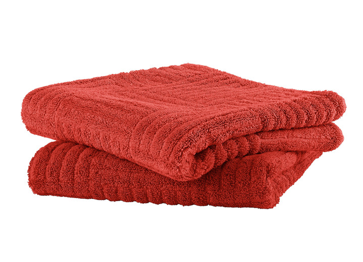 Frottier Handtücher - Flauschig weiche Frottier-Serie mit Hoch-Tief-Struktur, in Größe 200 (2 Handtücher, 50/100 cm) bis 204 (1 Duschtuch, 70/140 cm), in Farbe GELB Ansicht 3