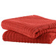 Frottier Handtücher - Flauschig weiche Frottier-Serie mit Hoch-Tief-Struktur – Farbe ROT – Ansicht 1 Frottier Handtücher - Flauschig weiche Frottier-Serie mit Hoch-Tief-Struktur, in Größe 200 (2 Handtücher, 50/100 cm) bis 204 (1 Duschtuch, 70/140 cm), in Farbe GELB – Farbe ROT – Ansicht 1