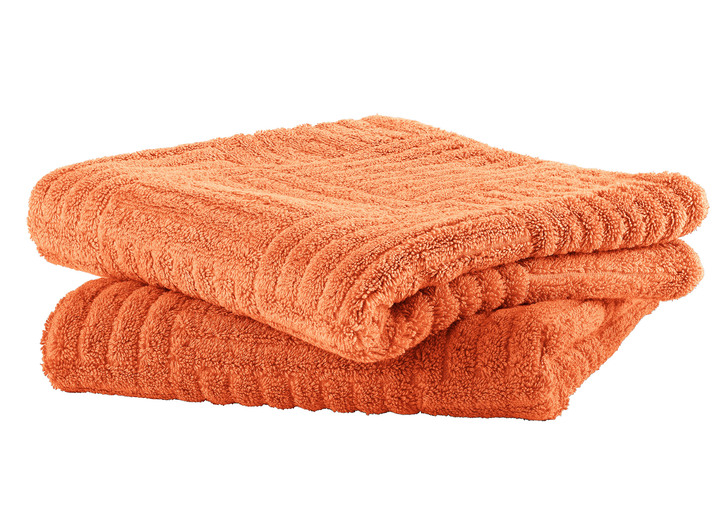 Frottier Handtücher - Flauschig weiche Frottier-Serie mit Hoch-Tief-Struktur Ansicht 7 Frottier Handtücher - Flauschig weiche Frottier-Serie mit Hoch-Tief-Struktur, in Größe 200 (2 Handtücher, 50/100 cm) bis 204 (1 Duschtuch, 70/140 cm), in Farbe GELB Ansicht 7