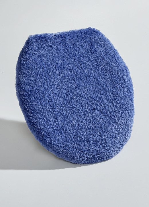 Badgarnituren - Herrlich weiche Badgarnitur, in Größe 100 (Vorleger halbrund, 50/ 80 cm) bis 112 (WC-Deckelbezug, 47/ 50 cm), in Farbe BLAU Ansicht 1